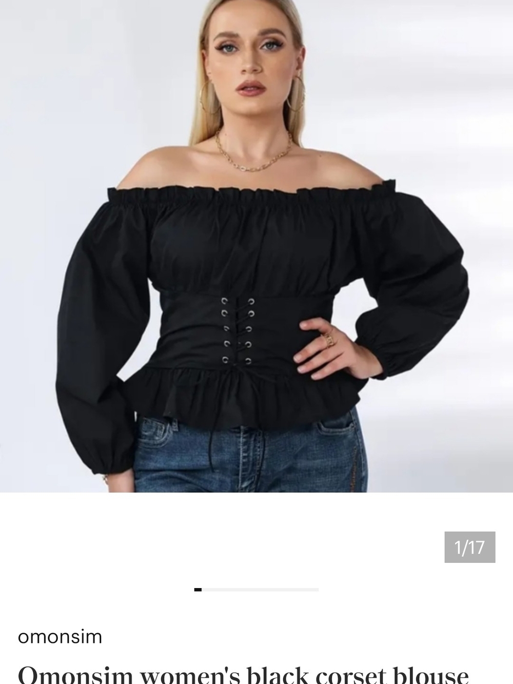 Dolls Kill Black Off-Shoulder Corset Peplum Blouse